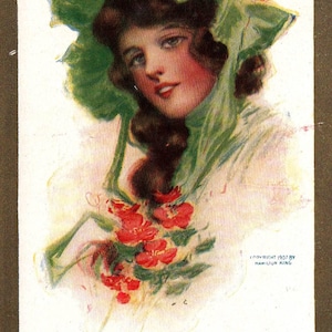 Stare pocztówki, Wiktoriańskie, Kwiaty, Kobiety, Stare pocztówki, Ephemera, Dekoracje, Antyczne, Technika mieszana, Dziennik śmieci