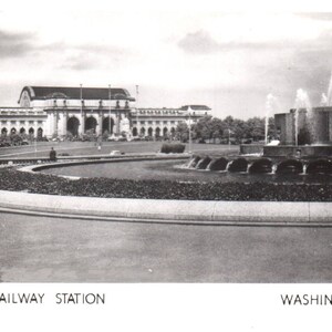 Cartolina d'epoca, RPPC, Washington DC, Union Railway Station, Cartolina fotografica reale, Foto trovata, Fotografia trovata, Foto di Washington DC
