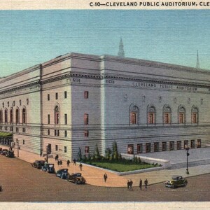 Linen Postcard, Cleveland, Ohio, Public Auditorium, Postcard, Old Postcard, Vintage Postcard, Ohio Postcard, Cleveland Postcard, Cleveland