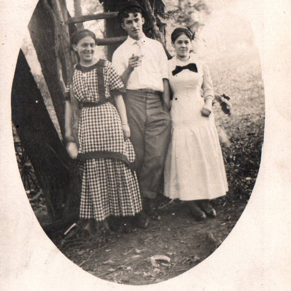 Found Photo, Found Photograph, Ethel, Joe, Lucille, Photograph, Vintage Photo, Vernacular, Vernacular Photo, RPPC, Real Photo Postcard