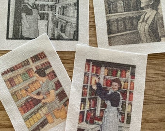 Fabric Photos, Housewives, Ladies in the Kitchen, Fabric Snippets, Junk Journal, Mixed Media, Canning,  Kitchen Housewife