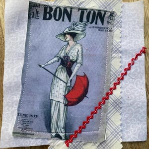 Fabric Snippet, Junk Journal Snippet, Fabric Photograph, Vintage Sheet Music, Lady, Glamour, Journal, Junk Journal, Slow Stitch, Snippet