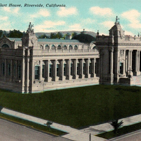 Vintage Postcard, Riverside, California, Riverside County, Court House, Postcard, Old Postcard, Antique Postcard, Riverside Postcard