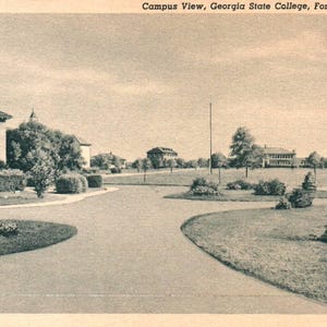 carte postale vintage, Fort Valley, Géorgie, Georgia State College, campus, carte postale, carte postale ancienne, Georgia College, carte postale de Géorgie