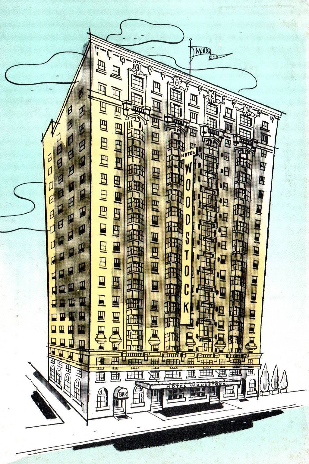 Vintage Postcard, Hotel Woodstock, New York City, New York, Times Square, Postcard, Old Postcard, New York Postcard, Ephemera, Antique