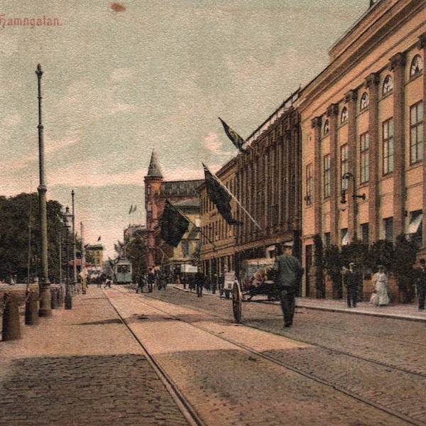 Vintage Postcard, Goteborg, Sweden, Sodra Hamnegatan, Postcard, Old Postcard, Sweden Postcard, Goteburg Postcard, Sweden