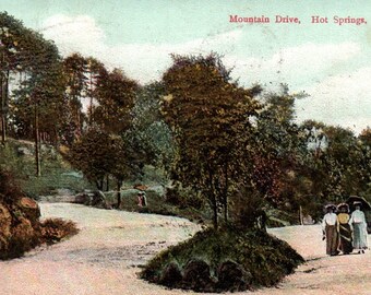 Vintage Postcard, Hot Springs, Arkansas, Mountain Drive, 1908, Postcard, Old Postcard, Antique Postcard, Hot Springs Postcard, Arkansas