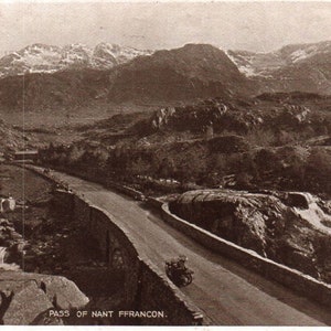 Cartão postal vintage, Gales do Norte, Inglaterra, Pass of Nant Ffrancon, Cartão postal, 1933, Cartão postal antigo, Cartão postal do País de Gales, Cartão postal da Inglaterra, País de Gales