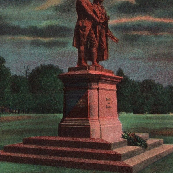 Vintage Postcard, Goethe and Schiller Monument, Cleveland, Ohio, Cleveland Postcard, Ohio Postcard, Antique Postcard, Cleveland History