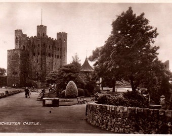 Vintage Postcard, Rochester Castle, Kent, England, Postcard, RPPC, Real Photo Postcard, Old Postcard, England Postcard