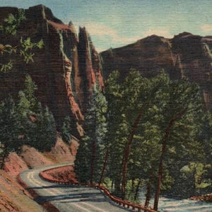 Postal antigua, Yellowstone, Parque Nacional, Palisades, Río Shoshone, Cañón Shoshone Superior, Cody, Way, Efímera, Antigüedad, Recuerdo