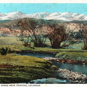 Vintage Postcard, Colorado, Trinidad, Snowy Range, Mountains, Colorado Mountains, Postcard, Antique Postcard, Colorado Gift, Postcard Gift