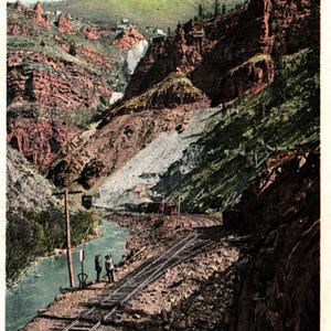 Carte postale vintage, Eagle River Canyon, Colorado, Carte postale, Antiquités, Éphémères, Cadeau Colorado, Souvenir, Far West, Chemin de fer, Voyage