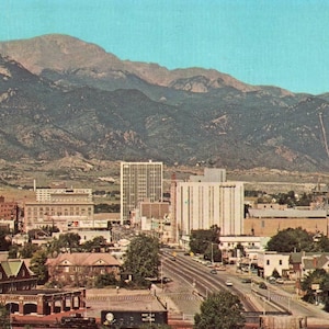 carte postale vintage, Colorado Springs, Colorado, 1971, carte postale, antiquité, éphémères, cadeau Colorado, cadeau Pikes Peak, carte postale du Colorado, voyage