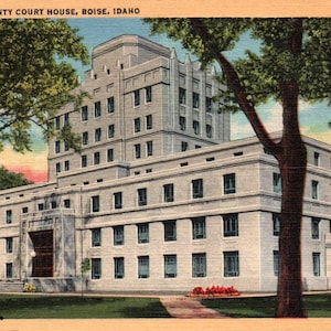 Vintage Postkarte, Ada County, Hochzeitshaus, Boise, Idaho, Postkarte, Leinenpostkarte, Ada County, Idaho, Hochzeitsgericht, Postkarte Geschenk