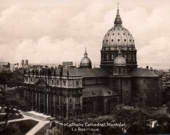 Vintage Postcard, RPPC, Montreal, Canada, Cathedral, Basilique, Catholic, Real Photo Postcard, Montreal Postcard, Canada Photo, Found Photo