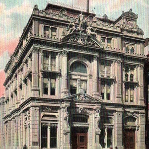 carte postale vintage, La Nouvelle-Orléans, Louisiane, bourse du coton, carte postale des années 20, carte postale ancienne, carte postale, carte postale plis