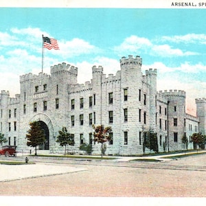 Cartolina d'epoca, Springfield, Illinois, Arsenale, Cartolina, Cartolina antica, Cartolina di Springfield, Arsenale di Springfield, Storia di Springfield
