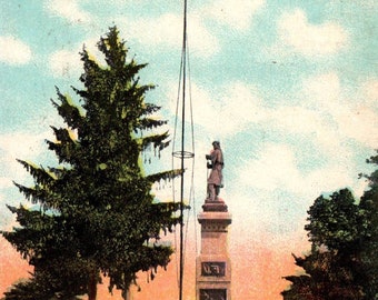 Chillicothe, Ohio, Grand View Cemetery, Soldiers Monument, 1910, Vintage Postcard, Antique Postcard, Chillicothe Postcard, Ohio Cemetery