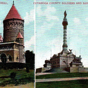 Vintage Postcard, Cleveland, Ohio, Lake View Cemetery, Garfield Memorial, Soldiers and Sailors Monument, Postcard, Cleveland Postcard