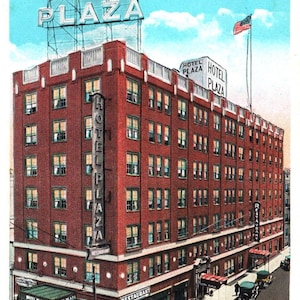 Jersey City, Nova Jersey, estação de metrô Hudson, Hotel Plaza, Journal Square, cartão postal, cartão postal vintage, cartão postal antigo, coisas efêmeras, Nova York