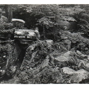 Found Photo, Vintage Postcard, Panama, New York, Panama Rocks, Keystone Rock, Postcard, New York Postcard, RPPC, REal Photo Postcard, Panama