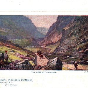 Cartão postal vintage, passagem de Llanberis, norte do País de Gales, Inglaterra, cartão postal Tucks, cartão postal antigo, cartão postal da Inglaterra, cartão postal do País de Gales