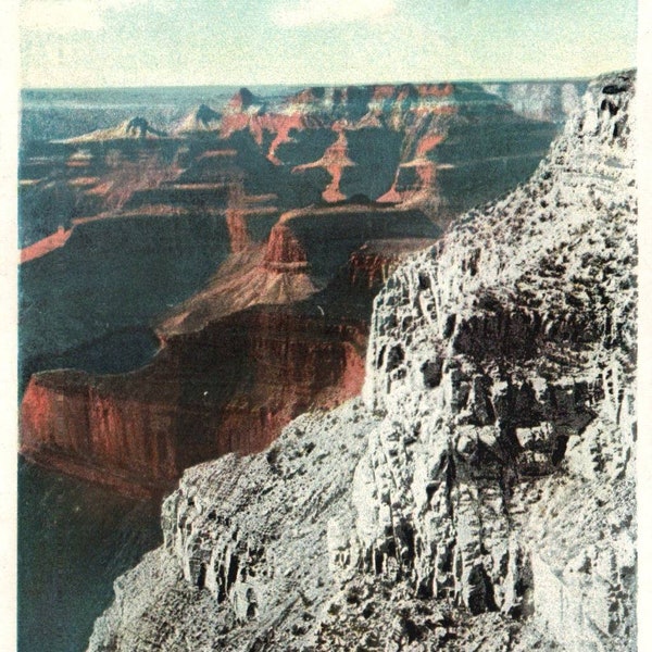 Vintage Postcard, Grand Canyon, Arizona, Hermit Rim Road, Sheer Wall, Postcard, Old Postcard, Antique Postcard, Grand Canyon Postcard