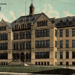 Cartão postal vintage, Cleveland, Ohio, Lincoln High School, cartão postal, cartão postal antigo, cartão postal vintage, cartão postal de Cleveland, cartão postal de Ohio