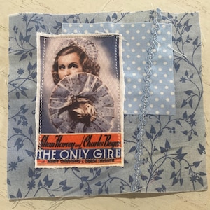 Fabric Snippet, Junk Journal Snippet, Fabric Photograph, Vintage Sheet Music, Lady, Glamour, Journal, Junk Journal, Slow Stitch, Snippet