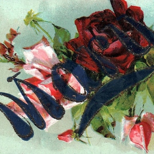 Marie, carte postale, carte postale victorienne, carte postale Marie, carte postale fleur, carte postale ancienne, cartes postales anciennes, cartes postales Marie, antiquités, carnet de voyage