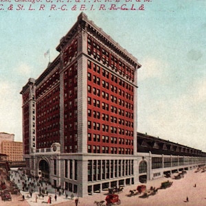 Cartolina d'epoca, Chicago, Illinois, Stazione di La Salle Street, Cartolina, Vecchia cartolina, Cartolina di Chicago, Cartolina antica