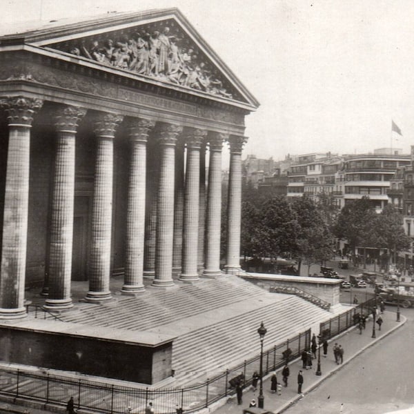 Vintage Postcard, Paris, France, Eglise de la Madeleine, RPPC, Real Photo Postcard, Postcard, Paris Postcard, French Postcard