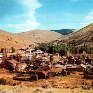 Cartão postal vintage, Virginia City, Montana, Cartão postal, Cartão postal antigo, Cartão postal cromado, Cartão postal de Virginia City Montana, Cartão postal antigo