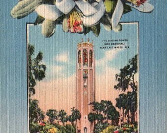 Vintage Postcard, Florida, Sunshine State, Orange Blossom, Singing Tower, Old Postcard, Vintage Postcard, Florida Postcard, Vintage Postcard