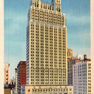 Cartão postal vintage, Kansas City, Missouri, Fidelity National Bank Building, cartão postal, cartão postal de linho, cartão postal antigo, cartão postal de Kansas City