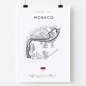 Monaco F1 Circuit Poster | Formula 1 Wall Art | Monte Carlo Track Print for Racing Fans  | F1 Poster  | F1 Wall Art