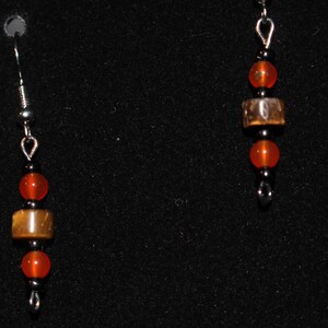Tiger&#39;s Eye w Carnelian earrings
