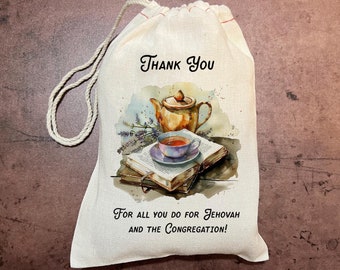 JW Gift Bag - Tea Gift Bags - Pioneer School Gifts - Pioneer Favor Bags - JW Bag For Pioneers - Custom Gift Bags