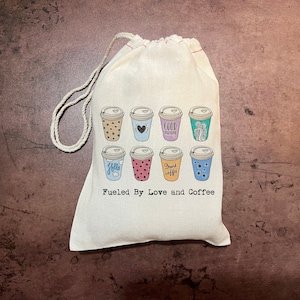 JW Coffee Gift Bags - Fueled by Love Coffee - English Spanish Personalize custom bags - For Pioneers Elders, Brothers, Sisters,