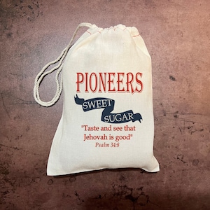 JW Pioneer Gift Bags - Sugar Sacks Gift Bags for Pioneers - English or Spanish - jw goodie bags
