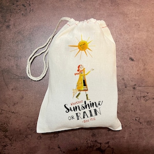1 Sunshine or Rain Pioneer Bags - For Pioneer School, JW Friends, Baptisms gift bags English or Spanish