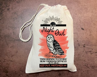 JW Gift Bags - Pioneer Ministry - Night Owl Design -  Pioneer Gifts - Pioneer gift Bags - Pioneer School