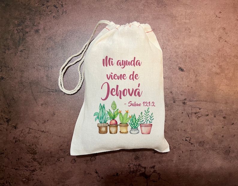 JW Gift Bags My help comes from JEHOVAH Psalm 121:2 English OR Spanish Spanish