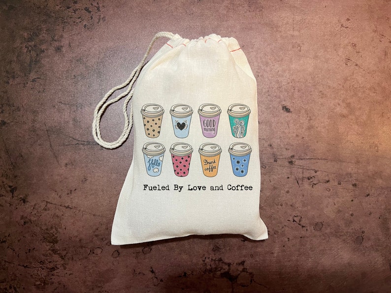 JW Coffee Gift Bags Fueled by Love Coffee English Spanish Personalize custom bags For Pioneers Elders, Brothers, Sisters, English