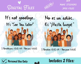 JW Goodbye Gift Artwork English & Spanish - JW Digital - JW Printable - jw Farewell - jw gift - jw diy - Circuit Overseer Goodbye - jw tags