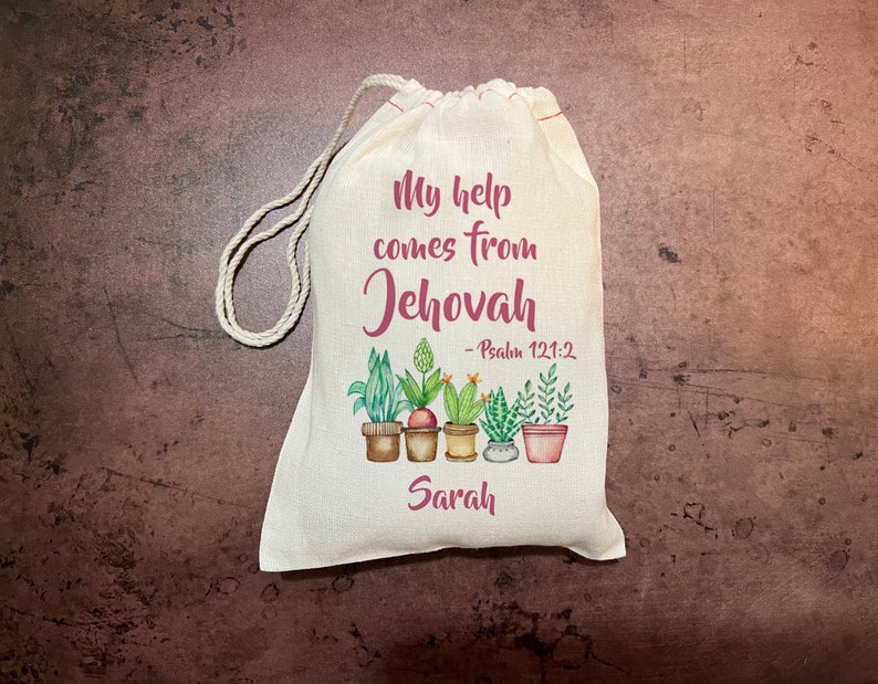 JW Gift Bags My help comes from JEHOVAH Psalm 121:2 English OR Spanish image 3