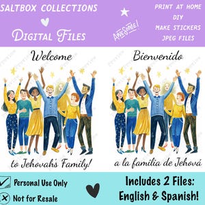 JW Congregation Welcome Gift Artwork English & Spanish - JW gift ideas - JW Printable - jw Baptism - jw Welcome to Congregation
