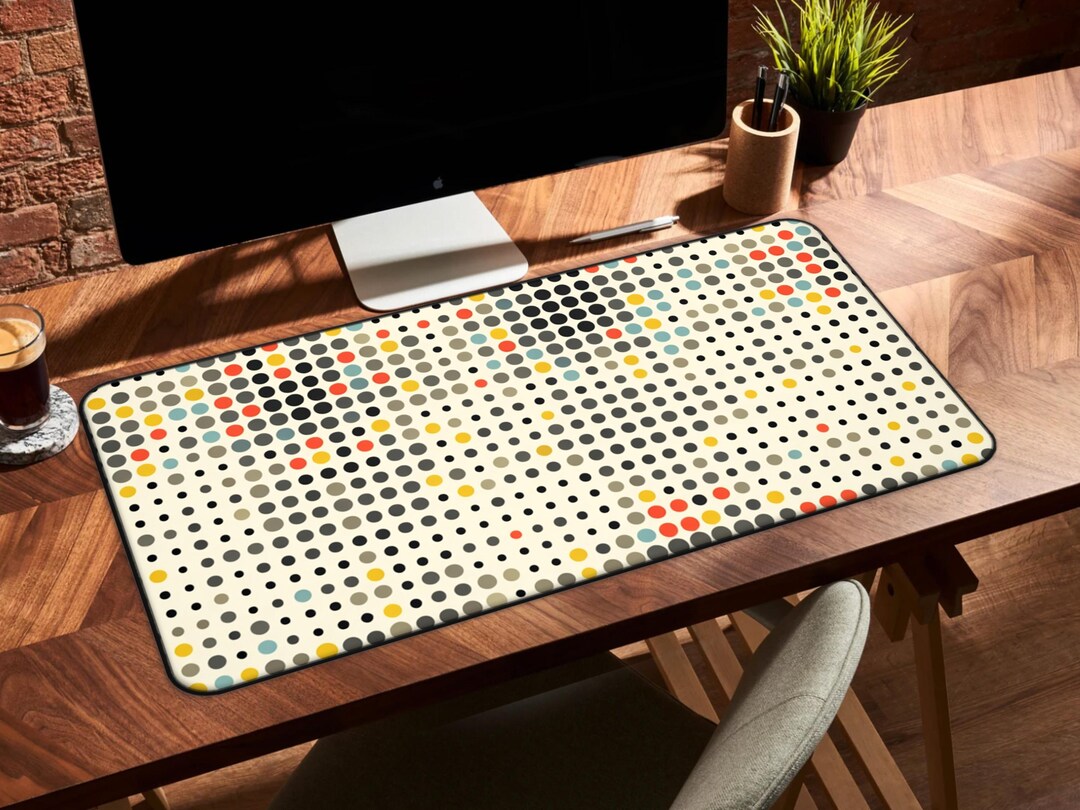 Abstract Dot Desk Mat, Colorful Polka Dot Desk Pad, Modern Minimal ...