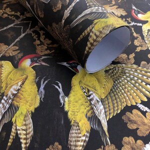 Kaleidoscope Woodpecker birds wrapping paper, 100% recyclable silk paper, eco friendly gift wrap image 3